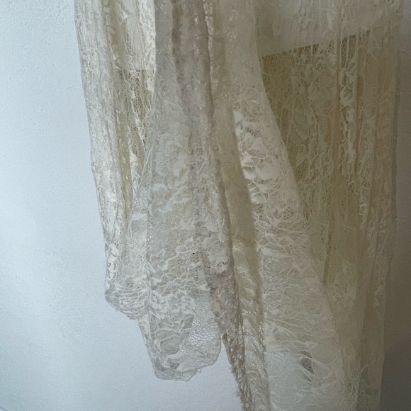 Alice + Olivia NWT Hi Lo Lace Midi Skirt Size 2 Ivory Sheer Lined - Picture 4 of 16
